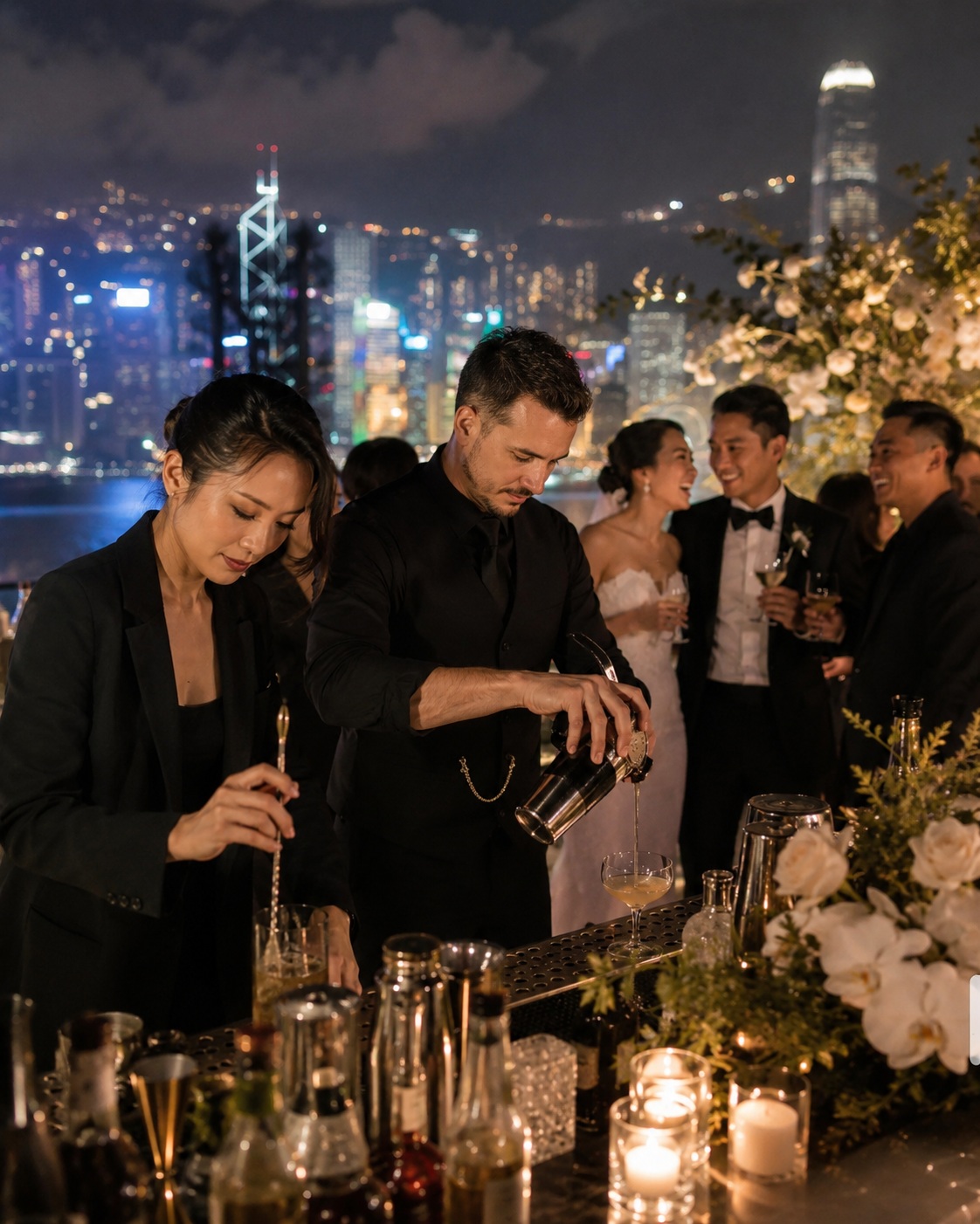Wedding cocktail reception in Hong Kong